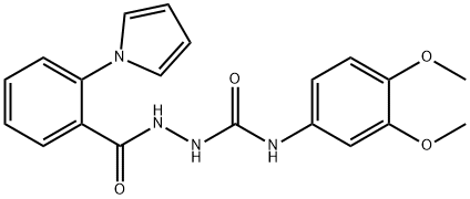 1-(3,4-dimethoxyphenyl)-3-[(2-pyrrol-1-ylbenzoyl)amino]urea 化学構造式