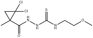 1-[(2,2-dichloro-1-methylcyclopropanecarbonyl)amino]-3-(2-methoxyethyl)thiourea Structure