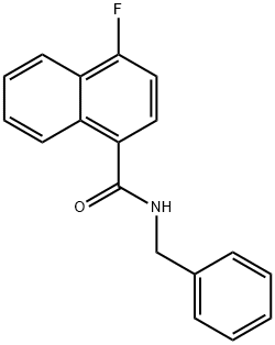 N-benzyl-4-fluoronaphthalene-1-carboxamide 化学構造式