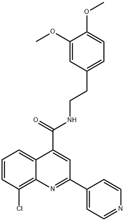 8-chloro-N-[2-(3,4-dimethoxyphenyl)ethyl]-2-pyridin-4-ylquinoline-4-carboxamide Struktur