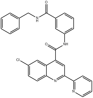 N-[3-(benzylcarbamoyl)phenyl]-6-chloro-2-pyridin-2-ylquinoline-4-carboxamide,713121-22-3,结构式