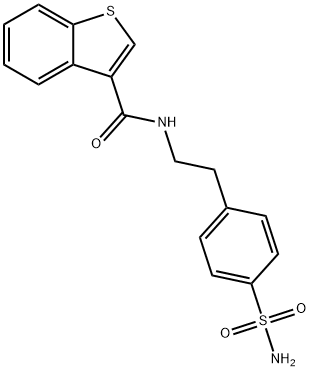 N-[2-(4-sulfamoylphenyl)ethyl]-1-benzothiophene-3-carboxamide Struktur