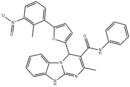 2-methyl-4-[5-(2-methyl-3-nitrophenyl)furan-2-yl]-N-phenyl-1,4-dihydropyrimido[1,2-a]benzimidazole-3-carboxamide Structure