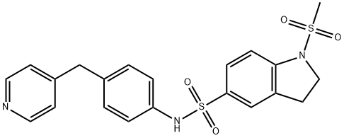 1-methylsulfonyl-N-[4-(pyridin-4-ylmethyl)phenyl]-2,3-dihydroindole-5-sulfonamide 化学構造式