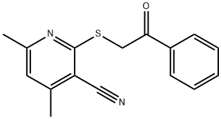 4,6-dimethyl-2-phenacylsulfanylpyridine-3-carbonitrile Structure