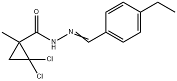 2,2-dichloro-N-[(E)-(4-ethylphenyl)methylideneamino]-1-methylcyclopropane-1-carboxamide Structure