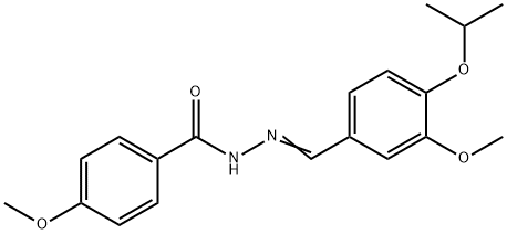 4-methoxy-N-[(E)-(3-methoxy-4-propan-2-yloxyphenyl)methylideneamino]benzamide 结构式