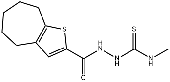 1-methyl-3-(5,6,7,8-tetrahydro-4H-cyclohepta[b]thiophene-2-carbonylamino)thiourea 化学構造式