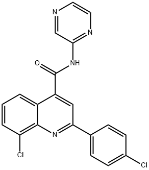 8-chloro-2-(4-chlorophenyl)-N-pyrazin-2-ylquinoline-4-carboxamide Structure