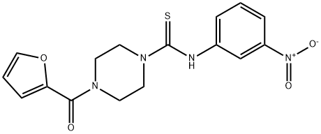 4-(furan-2-carbonyl)-N-(3-nitrophenyl)piperazine-1-carbothioamide 化学構造式