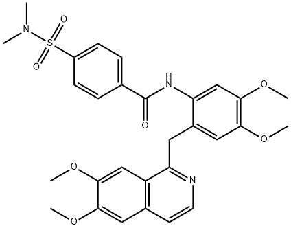 N-[2-[(6,7-dimethoxyisoquinolin-1-yl)methyl]-4,5-dimethoxyphenyl]-4-(dimethylsulfamoyl)benzamide,725692-56-8,结构式