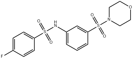4-fluoro-N-(3-morpholin-4-ylsulfonylphenyl)benzenesulfonamide Structure