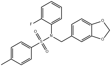 N-(1,3-benzodioxol-5-ylmethyl)-N-(2-fluorophenyl)-4-methylbenzenesulfonamide Structure