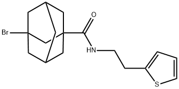 3-bromo-N-(2-thiophen-2-ylethyl)adamantane-1-carboxamide Struktur