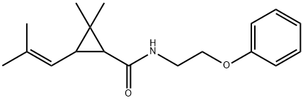 2,2-dimethyl-3-(2-methylprop-1-enyl)-N-(2-phenoxyethyl)cyclopropane-1-carboxamide Structure