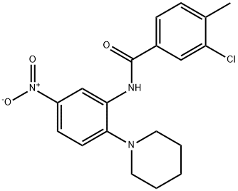 3-chloro-4-methyl-N-(5-nitro-2-piperidin-1-ylphenyl)benzamide Structure