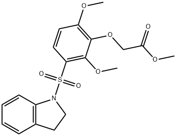 methyl 2-[3-(2,3-dihydroindol-1-ylsulfonyl)-2,6-dimethoxyphenoxy]acetate,728026-85-5,结构式