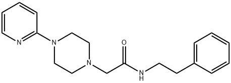 N-(2-phenylethyl)-2-(4-pyridin-2-ylpiperazin-1-yl)acetamide 化学構造式