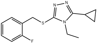 3-cyclopropyl-4-ethyl-5-[(2-fluorophenyl)methylsulfanyl]-1,2,4-triazole Structure