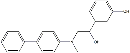 3-[1-hydroxy-2-[(4-phenylphenyl)methylamino]ethyl]phenol Struktur