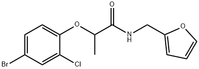 2-(4-bromo-2-chlorophenoxy)-N-(furan-2-ylmethyl)propanamide Structure