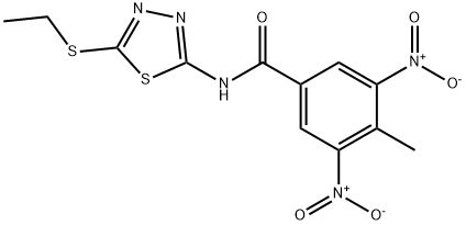 N-(5-ethylsulfanyl-1,3,4-thiadiazol-2-yl)-4-methyl-3,5-dinitrobenzamide Struktur
