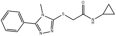 N-cyclopropyl-2-[(4-methyl-5-phenyl-1,2,4-triazol-3-yl)sulfanyl]acetamide Structure