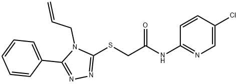 N-(5-chloropyridin-2-yl)-2-[(5-phenyl-4-prop-2-enyl-1,2,4-triazol-3-yl)sulfanyl]acetamide 结构式