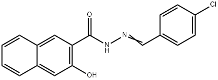 N-[(E)-(4-chlorophenyl)methylideneamino]-3-hydroxynaphthalene-2-carboxamide 化学構造式