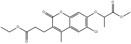 methyl 2-[6-chloro-3-(3-ethoxy-3-oxopropyl)-4-methyl-2-oxochromen-7-yl]oxypropanoate,840509-93-5,结构式