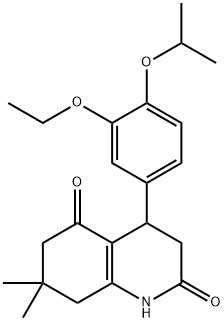 4-(3-ethoxy-4-propan-2-yloxyphenyl)-7,7-dimethyl-3,4,6,8-tetrahydro-1H-quinoline-2,5-dione Structure