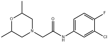 N-(3-chloro-4-fluorophenyl)-2-(2,6-dimethylmorpholin-4-yl)acetamide,852465-73-7,结构式
