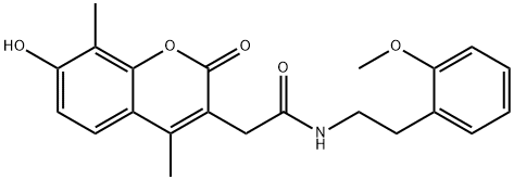 2-(7-hydroxy-4,8-dimethyl-2-oxochromen-3-yl)-N-[2-(2-methoxyphenyl)ethyl]acetamide,853897-50-4,结构式