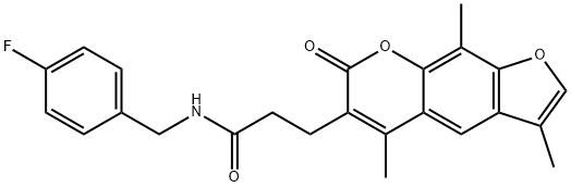 N-[(4-fluorophenyl)methyl]-3-(3,5,9-trimethyl-7-oxofuro[3,2-g]chromen-6-yl)propanamide Structure