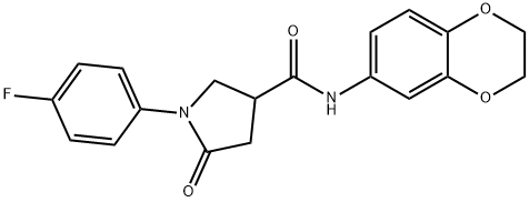 N-(2,3-dihydro-1,4-benzodioxin-6-yl)-1-(4-fluorophenyl)-5-oxopyrrolidine-3-carboxamide Structure