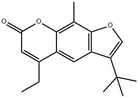 3-tert-butyl-5-ethyl-9-methylfuro[3,2-g]chromen-7-one Struktur