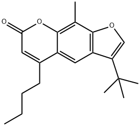 5-butyl-3-tert-butyl-9-methylfuro[3,2-g]chromen-7-one Struktur