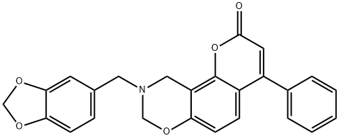 859139-14-3 9-(1,3-benzodioxol-5-ylmethyl)-4-phenyl-8,10-dihydropyrano[2,3-f][1,3]benzoxazin-2-one