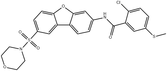 2-chloro-5-methylsulfanyl-N-(8-morpholin-4-ylsulfonyldibenzofuran-3-yl)benzamide Structure
