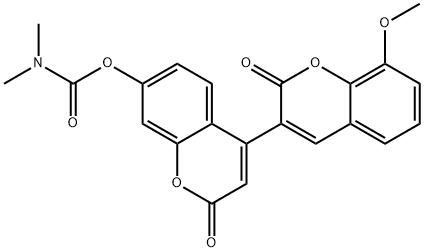 [4-(8-methoxy-2-oxochromen-3-yl)-2-oxochromen-7-yl] N,N-dimethylcarbamate 结构式