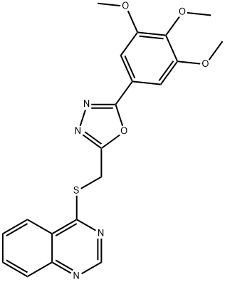 2-(quinazolin-4-ylsulfanylmethyl)-5-(3,4,5-trimethoxyphenyl)-1,3,4-oxadiazole Structure