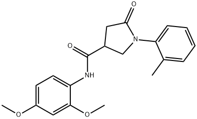 N-(2,4-dimethoxyphenyl)-1-(2-methylphenyl)-5-oxopyrrolidine-3-carboxamide Struktur