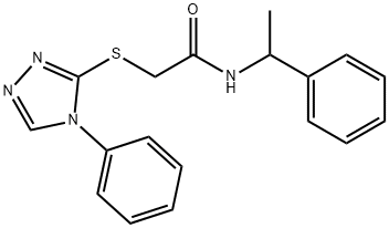 N-(1-phenylethyl)-2-[(4-phenyl-1,2,4-triazol-3-yl)sulfanyl]acetamide Structure