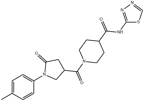 1-[1-(4-methylphenyl)-5-oxopyrrolidine-3-carbonyl]-N-(1,3,4-thiadiazol-2-yl)piperidine-4-carboxamide Struktur