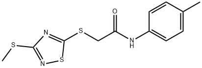 N-(4-methylphenyl)-2-[(3-methylsulfanyl-1,2,4-thiadiazol-5-yl)sulfanyl]acetamide 化学構造式