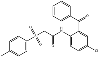 N-(2-benzoyl-4-chlorophenyl)-2-(4-methylphenyl)sulfonylacetamide Struktur