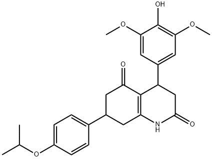 4-(4-hydroxy-3,5-dimethoxyphenyl)-7-(4-propan-2-yloxyphenyl)-1,3,4,6,7,8-hexahydroquinoline-2,5-dione Structure