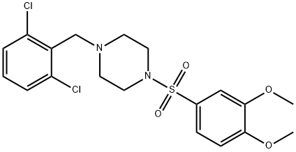 1-[(2,6-dichlorophenyl)methyl]-4-(3,4-dimethoxyphenyl)sulfonylpiperazine 化学構造式