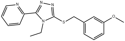 2-[4-ethyl-5-[(3-methoxyphenyl)methylsulfanyl]-1,2,4-triazol-3-yl]pyridine 结构式