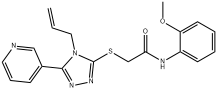 N-(2-methoxyphenyl)-2-[(4-prop-2-enyl-5-pyridin-3-yl-1,2,4-triazol-3-yl)sulfanyl]acetamide 结构式